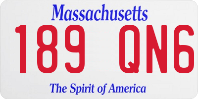 MA license plate 189QN6