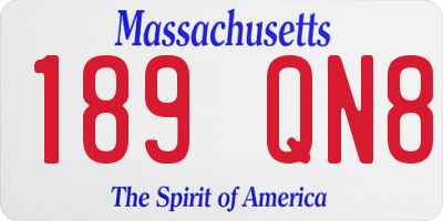 MA license plate 189QN8