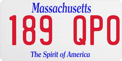 MA license plate 189QP0