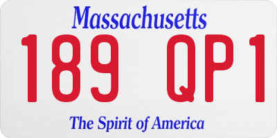 MA license plate 189QP1