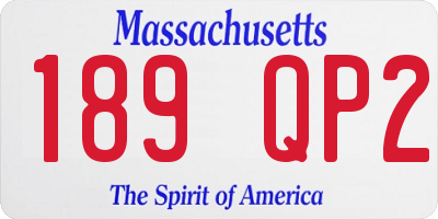 MA license plate 189QP2