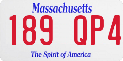 MA license plate 189QP4