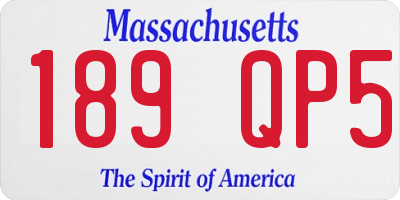 MA license plate 189QP5
