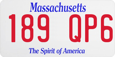 MA license plate 189QP6