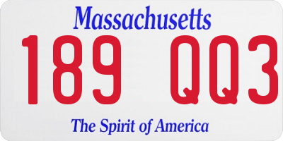MA license plate 189QQ3