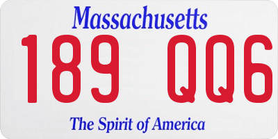 MA license plate 189QQ6