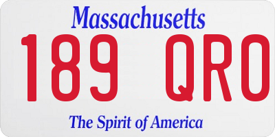 MA license plate 189QR0