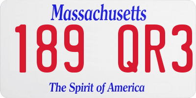 MA license plate 189QR3