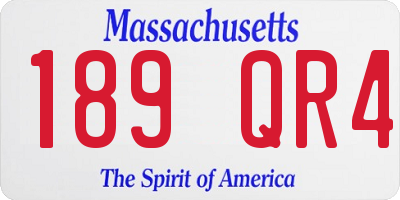 MA license plate 189QR4