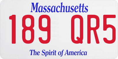 MA license plate 189QR5
