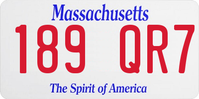 MA license plate 189QR7