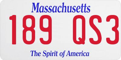 MA license plate 189QS3