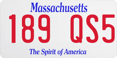 MA license plate 189QS5