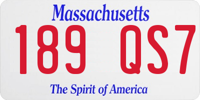 MA license plate 189QS7