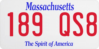 MA license plate 189QS8