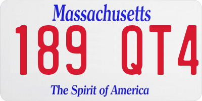 MA license plate 189QT4