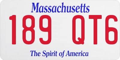 MA license plate 189QT6