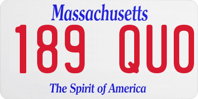 MA license plate 189QU0