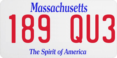 MA license plate 189QU3