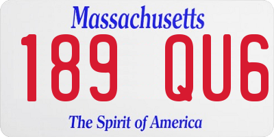MA license plate 189QU6