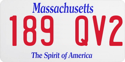 MA license plate 189QV2