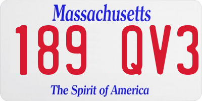 MA license plate 189QV3