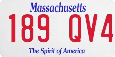 MA license plate 189QV4