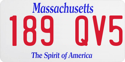 MA license plate 189QV5