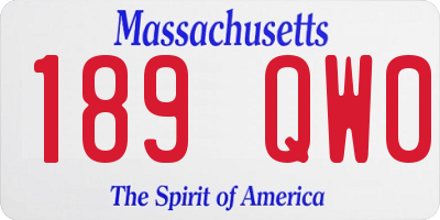 MA license plate 189QW0