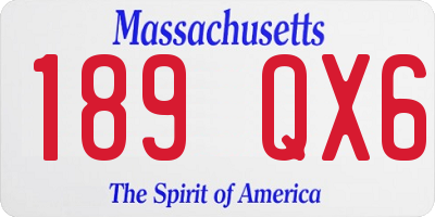 MA license plate 189QX6
