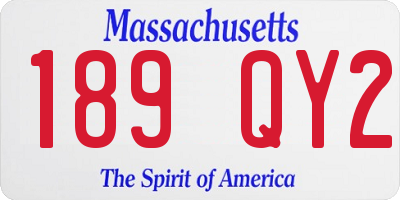 MA license plate 189QY2