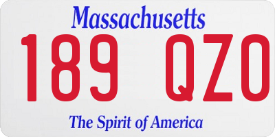MA license plate 189QZ0