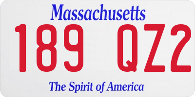 MA license plate 189QZ2