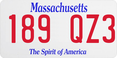 MA license plate 189QZ3