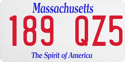 MA license plate 189QZ5