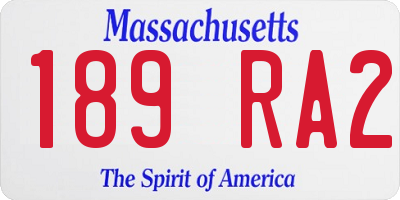 MA license plate 189RA2