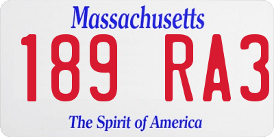 MA license plate 189RA3