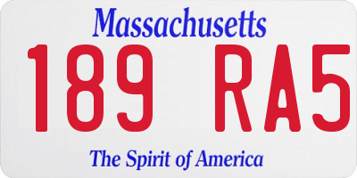 MA license plate 189RA5