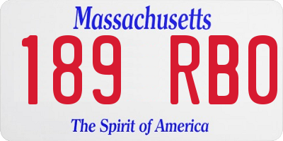 MA license plate 189RB0