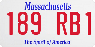 MA license plate 189RB1