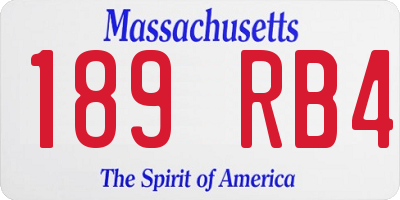 MA license plate 189RB4