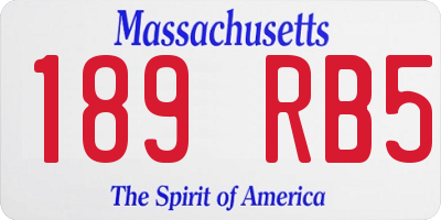MA license plate 189RB5