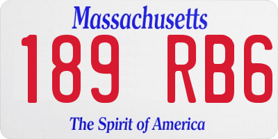 MA license plate 189RB6