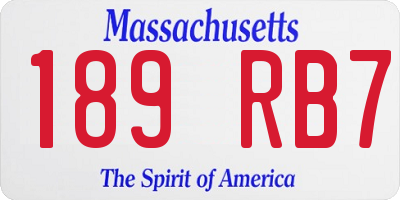 MA license plate 189RB7