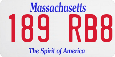 MA license plate 189RB8