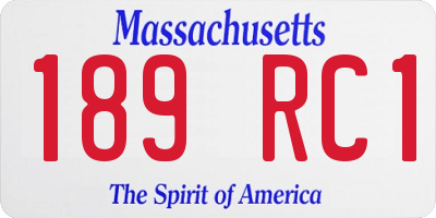 MA license plate 189RC1