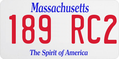 MA license plate 189RC2