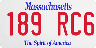 MA license plate 189RC6