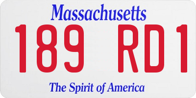 MA license plate 189RD1