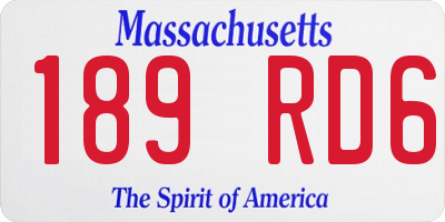 MA license plate 189RD6